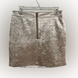 Champagne Velvet Mini Skirt Size L Super Nice